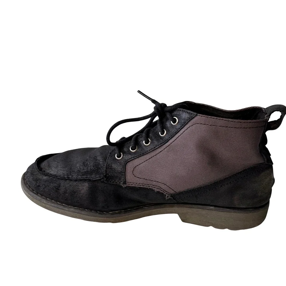 Timberland Earthkeepers Mens Black Grey Nubuck Canvas Moc Toe Chukka Boots